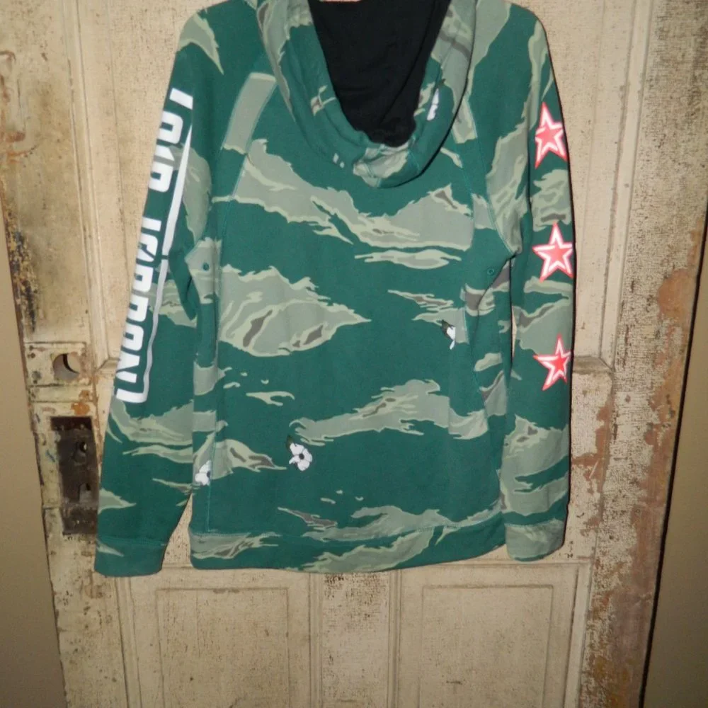 Nike Air Jordan Mens AT9019-010 Green Camo City Flight Pullover Hoodie Sz L